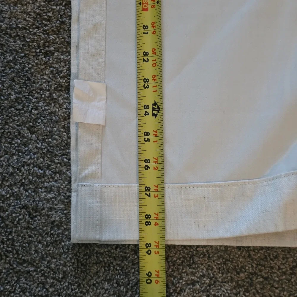 Set of 2 Oatmeal Beige Linen Blend Back Tab Lined Curtain Panels 52x88
